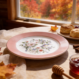 Colored Glaze Pembroke Sweet Plate-Pink