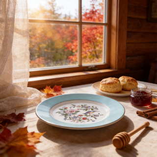 Colored Glaze Pembroke Sweet Plate-Turq