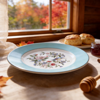 Colored Glaze Pembroke Sweet Plate-Turq
