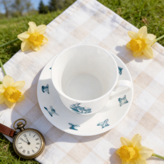 Alice in Wonderland Tea Cup & Saucer Blue