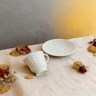 Basketweave Lancaster Tea Cup & Saucer