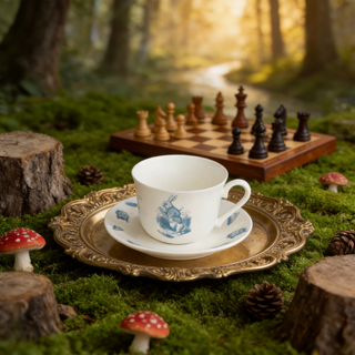 Alice in Wonderland Tea Cup & Saucer Blue