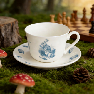 Alice in Wonderland Tea Cup & Saucer Blue