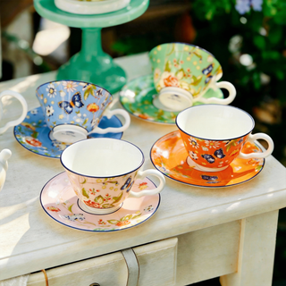 Cottage Garden Windsor Tea Cup & Saucer Sets of 4