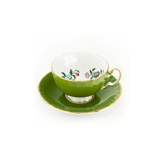 Colored Glaze Pembroke Oban Tea Cup & Saucer - Mill Green