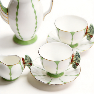 Butterfly 700ml Coffee Pot 7 Pieces Tea Set-Green