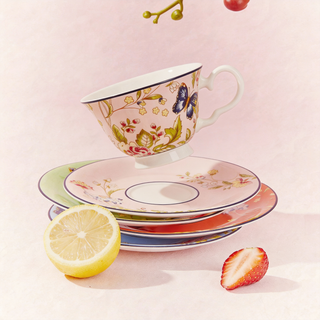 Cottage Garden Windsor Tea Cup & Saucer-Pink