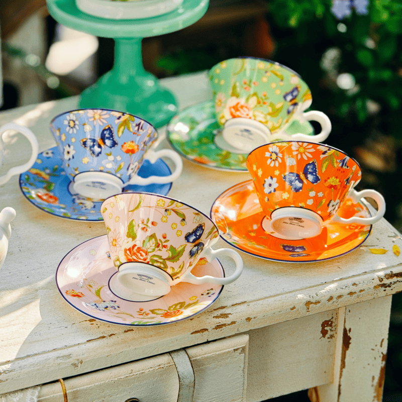 Cottage Garden Windsor Tea Cup & Saucer Sets of 4 – Aynsley