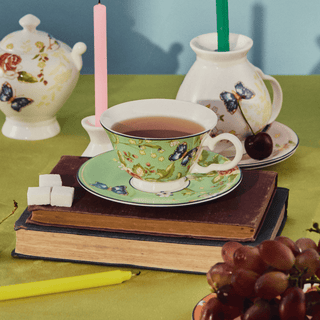 Cottage Garden Windsor Tea Cup & Saucer-Green