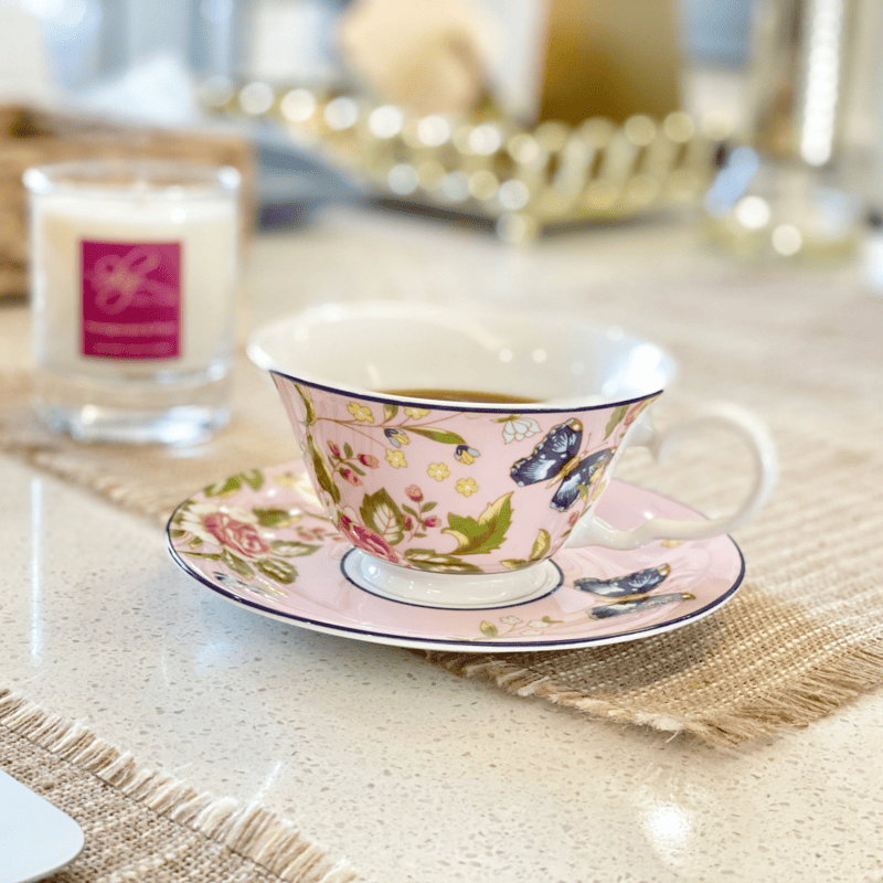 Cottage Garden Windsor Tea Cup & Saucer-Pink – Aynsley