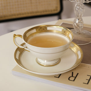 Empress White & Gold Athens Tea Cup & Saucer