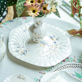 Just Orchid Swirl Cake Plate Square