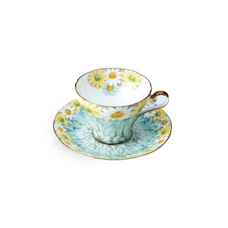 Daisy Corset Tea Cup and Saucer-Blue