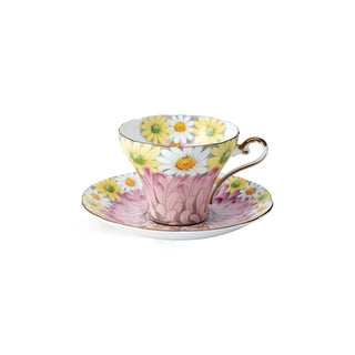 Daisy Corset Tea Cup and Saucer-Pink