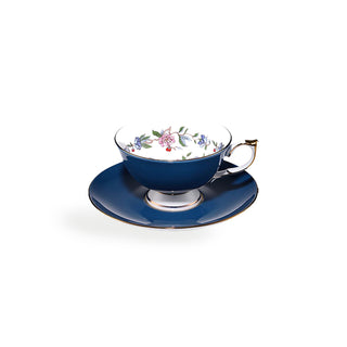 Colored Glaze Pembroke Oban Tea Cup & Saucer - Blue