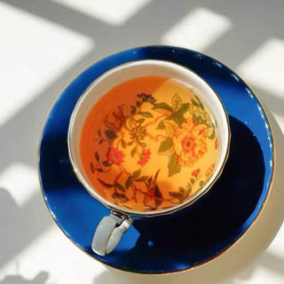 Colored Glaze Pembroke Oban Tea Cup & Saucer - Blue