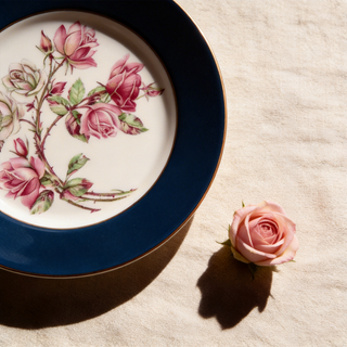 Colored Glaze Elizabeth Rose Sweet Plate-Blue