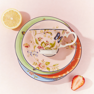 Cottage Garden Windsor Tea Cup & Saucer-Pink