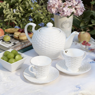 Basketweave Lancaster 5 Pieces Tea Set