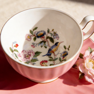 Colored Glaze Pembroke Oban Tea Cup & Saucer - Pink