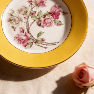 Colored Glaze Elizabeth Rose Sweet Plate-Yellow