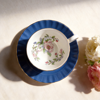 Colored Glaze Pembroke Oban Tea Cup & Saucer - Blue