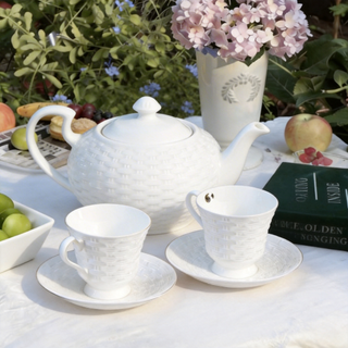 Basketweave Lancaster 5 Pieces Tea Set