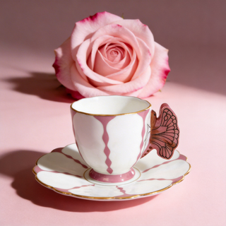 Butterfly Coffee Cup & Saucer-Pink