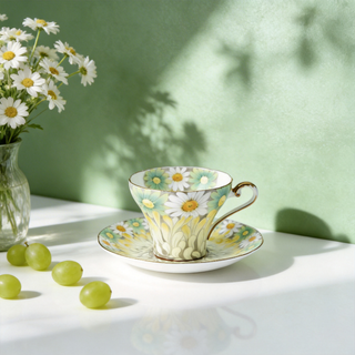 Daisy Corset Tea Cup and Saucer-Yellow